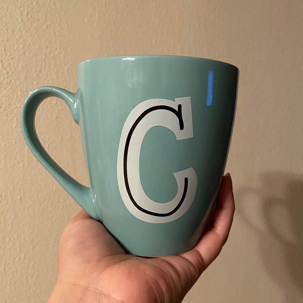 “C” baby blue mug